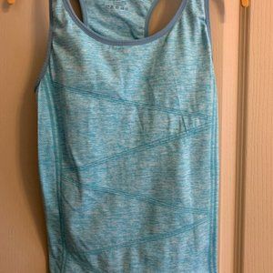 Dibest Yoga Top Size M Stretchy Quick Dry Shelf Bra w/Removeable Pads Blue